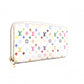 LOUIS VUITTON Zippy Wallet Monogram Multicolor Long Wallet PVC White-Toned Wallet with Gold Hardware