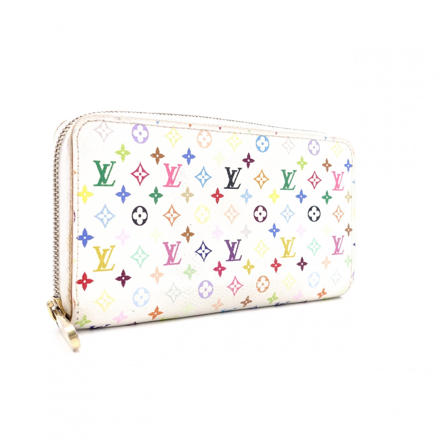 LOUIS VUITTON Zippy Wallet Monogram Multicolor Long Wallet PVC White-Toned Wallet with Gold Hardware