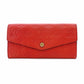 LOUIS VUITTON Monogram Implant Portefeuille Curly Long Wallet Red Leather Red 7-12-747