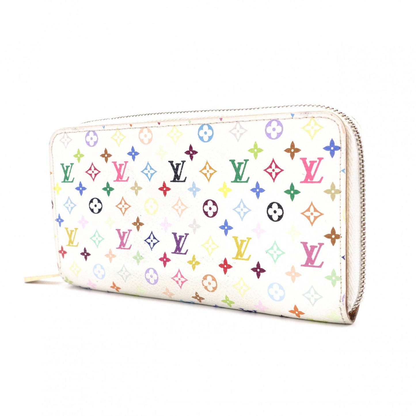 LOUIS VUITTON Zippy Wallet Monogram Multicolor Long Wallet PVC White-Toned Wallet with Gold Hardware