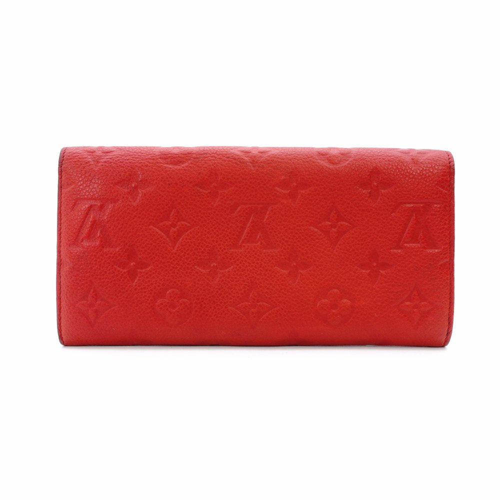 LOUIS VUITTON Monogram Implant Portefeuille Curly Long Wallet Red Leather Red 7-12-747