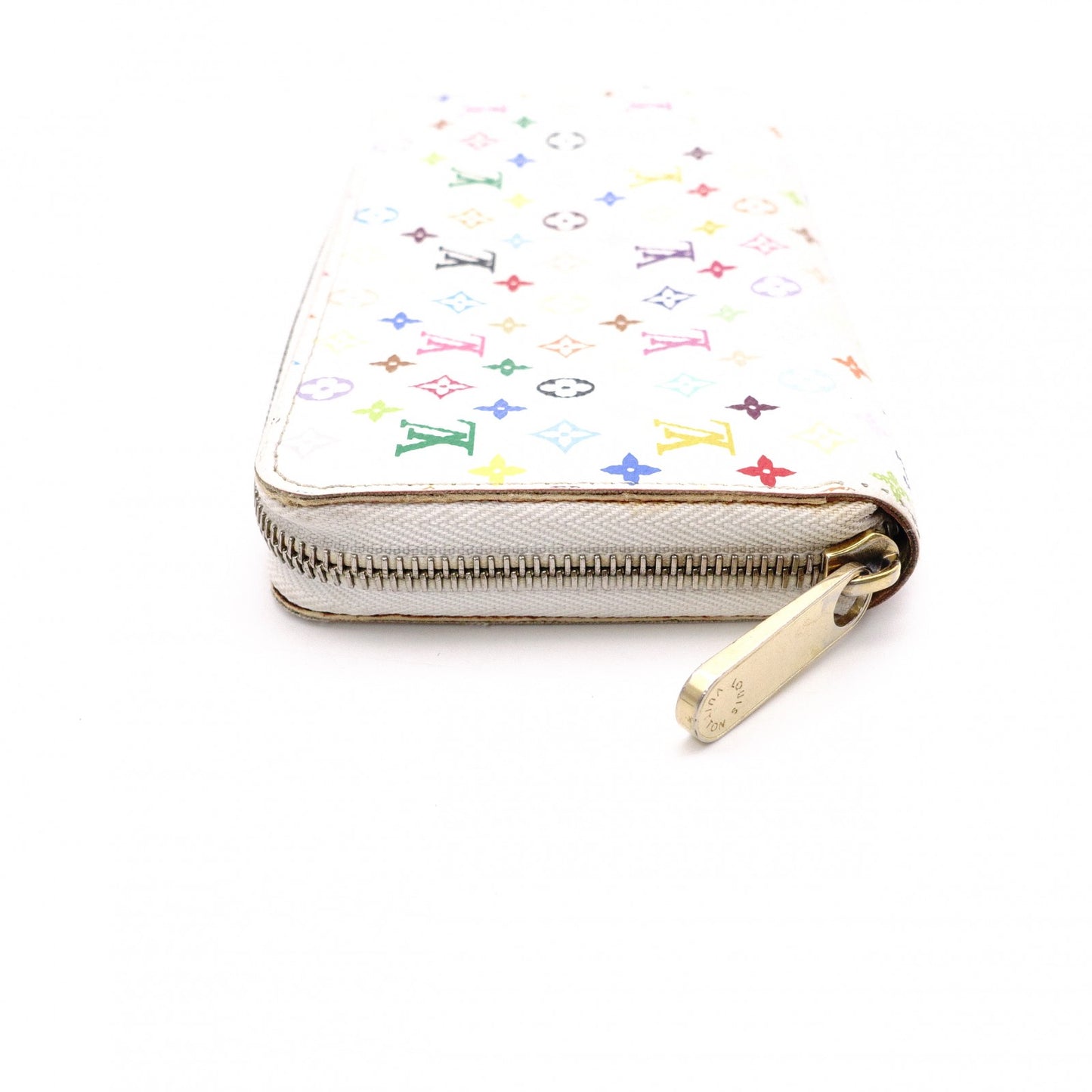 LOUIS VUITTON Zippy Wallet Monogram Multicolor Long Wallet PVC White-Toned Wallet with Gold Hardware