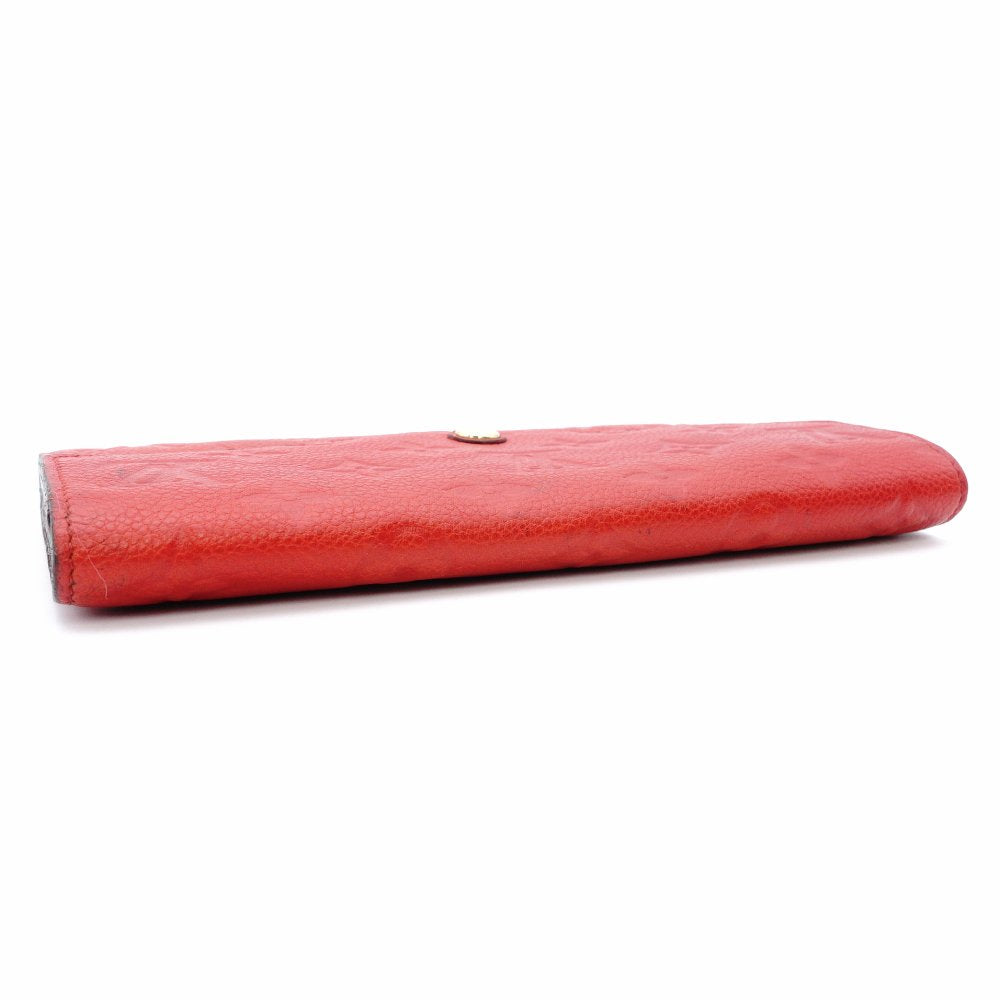 LOUIS VUITTON Monogram Implant Portefeuille Curly Long Wallet Red Leather Red 7-12-747
