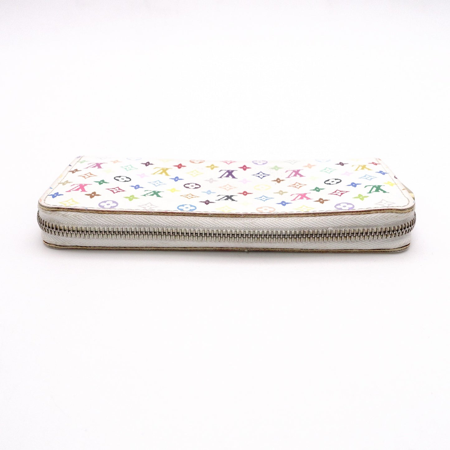 LOUIS VUITTON Zippy Wallet Monogram Multicolor Long Wallet PVC White-Toned Wallet with Gold Hardware