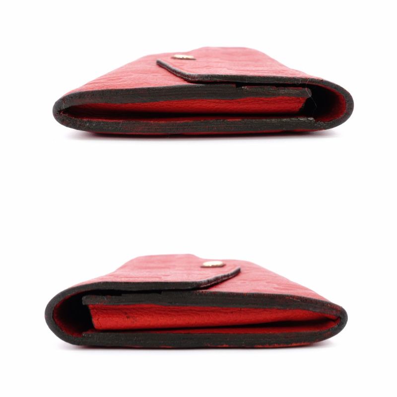 LOUIS VUITTON Monogram Implant Portefeuille Curly Long Wallet Red Leather Red 7-12-747