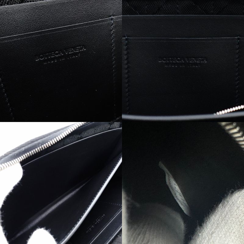 Bottega Veneta 24 Zip Wallet Black Nylon Black Wallet 7-12-788