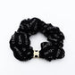 Celine Triomphe Scrunchie Black 100% Silk Logo Black Box Included 7-12-274