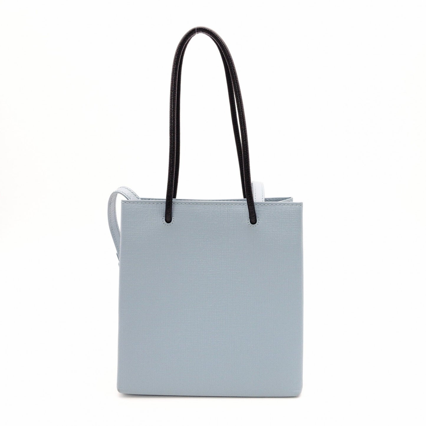 BALENCIAGA Shopping Tote Handbag, Leather, Blue, 2-Way
