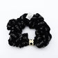 Celine Triomphe Scrunchie Black 100% Silk Logo Black Box Included 7-12-274