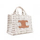 CELINE Triomphe Handbag, Canvas/Leather, White, 2-Way Crossbody, Logo