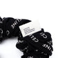 Celine Triomphe Scrunchie Black 100% Silk Logo Black Box Included 7-12-274