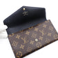 LOUIS VUITTON Monogram Giant Reverse Portefeuille Sara M80726 Brown PVC Leather 7-12-567