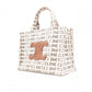 CELINE Triomphe Handbag, Canvas/Leather, White, 2-Way Crossbody, Logo