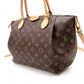 LOUIS VUITTON Churen MM Monogram Canvas Shoulder Bag, PVC/Leather, Brown, 2-Way
