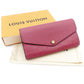 LOUIS VUITTON Portefeuille Sarah Monogram Implant Long Wallet Leather Pink M61181 Wallet 7-12-446