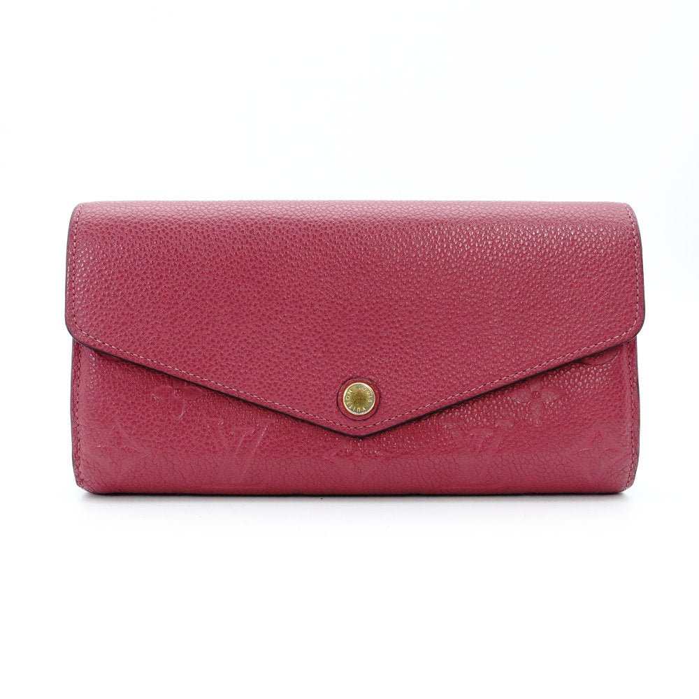 LOUIS VUITTON Portefeuille Sarah Monogram Implant Long Wallet Leather Pink M61181 Wallet 7-12-446