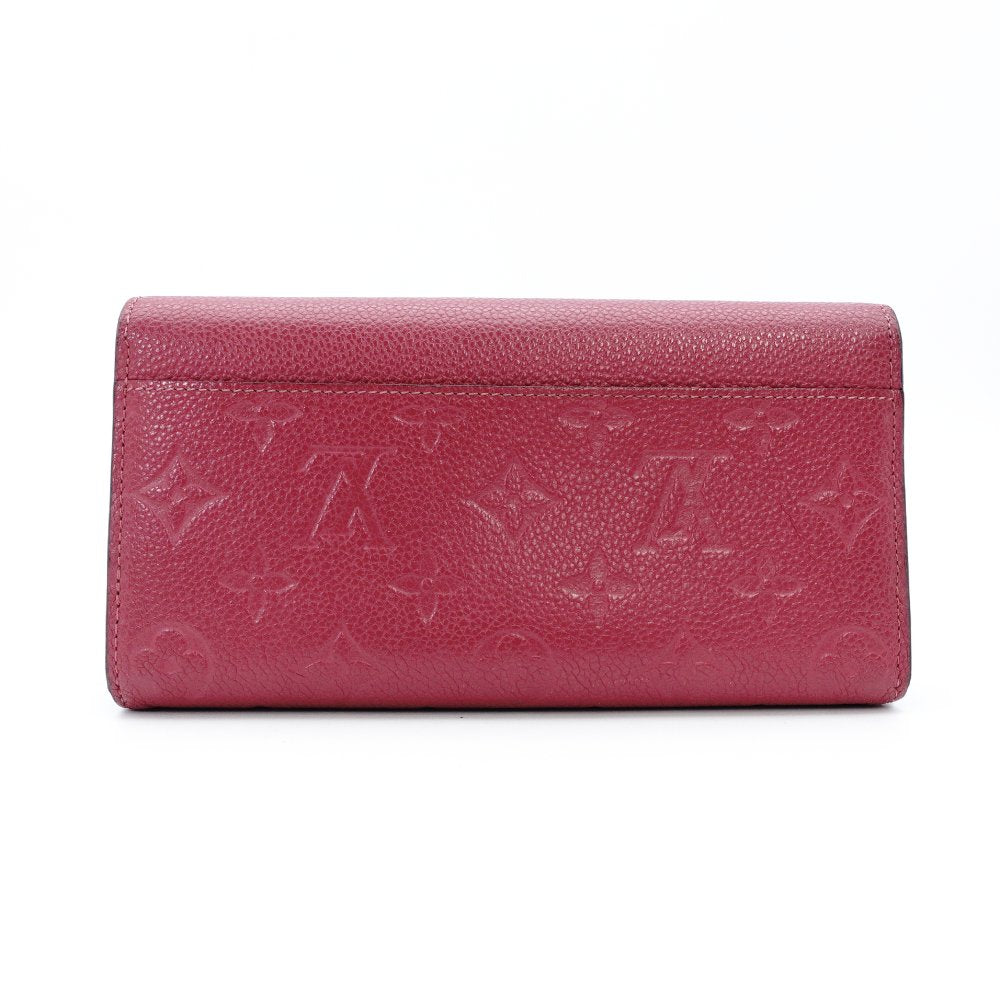 LOUIS VUITTON Portefeuille Sarah Monogram Implant Long Wallet Leather Pink M61181 Wallet 7-12-446