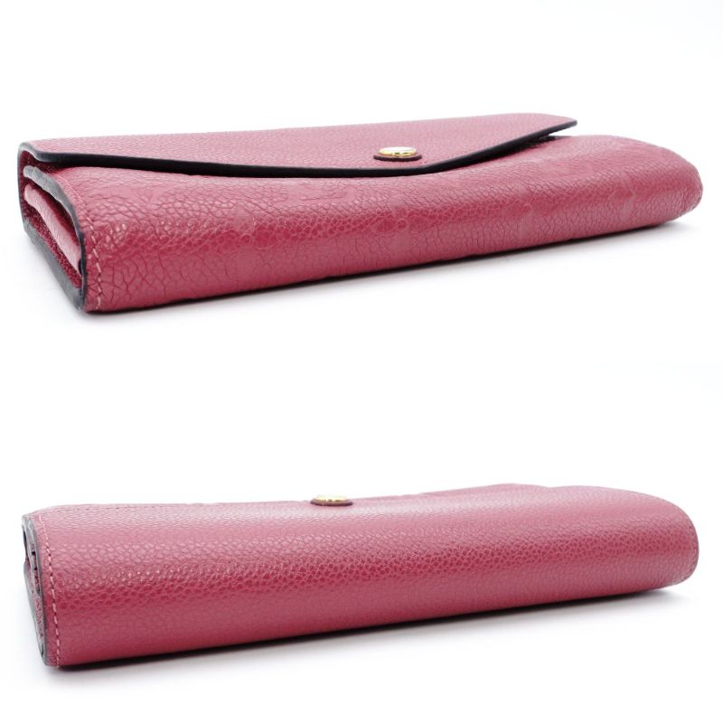 LOUIS VUITTON Portefeuille Sarah Monogram Implant Long Wallet Leather Pink M61181 Wallet 7-12-446