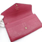 LOUIS VUITTON Portefeuille Sarah Monogram Implant Long Wallet Leather Pink M61181 Wallet 7-12-446