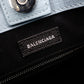 BALENCIAGA Shopping Tote Handbag, Leather, Blue, 2-Way