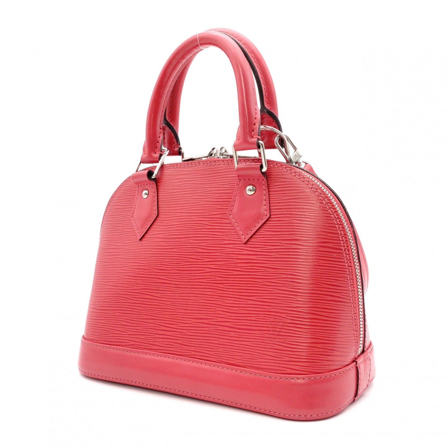 LOUIS VUITTON Alma BB Handbag, Leather, Pink Tones, 2-Way Crossbody, Silver Hardware