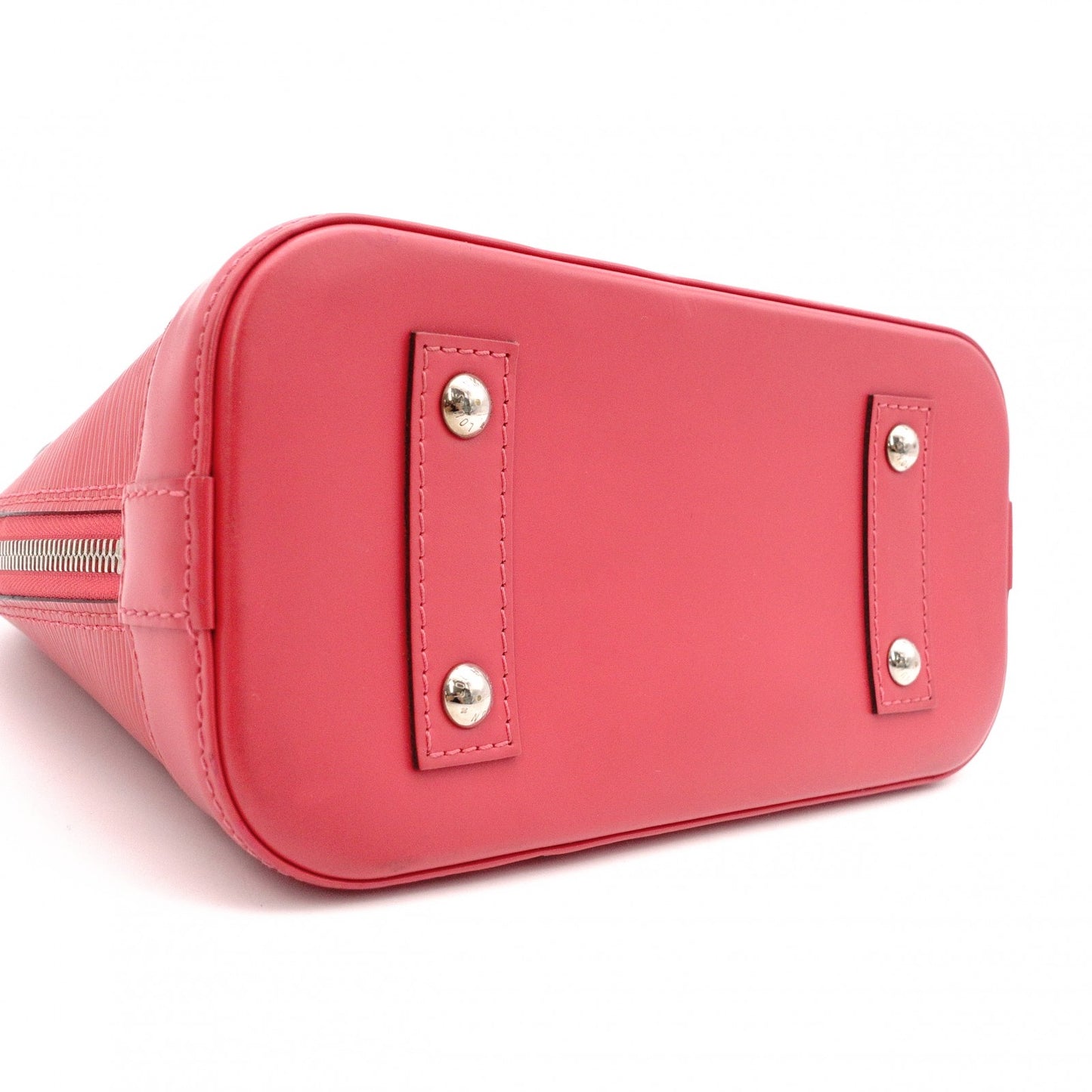 LOUIS VUITTON Alma BB Handbag, Leather, Pink Tones, 2-Way Crossbody, Silver Hardware