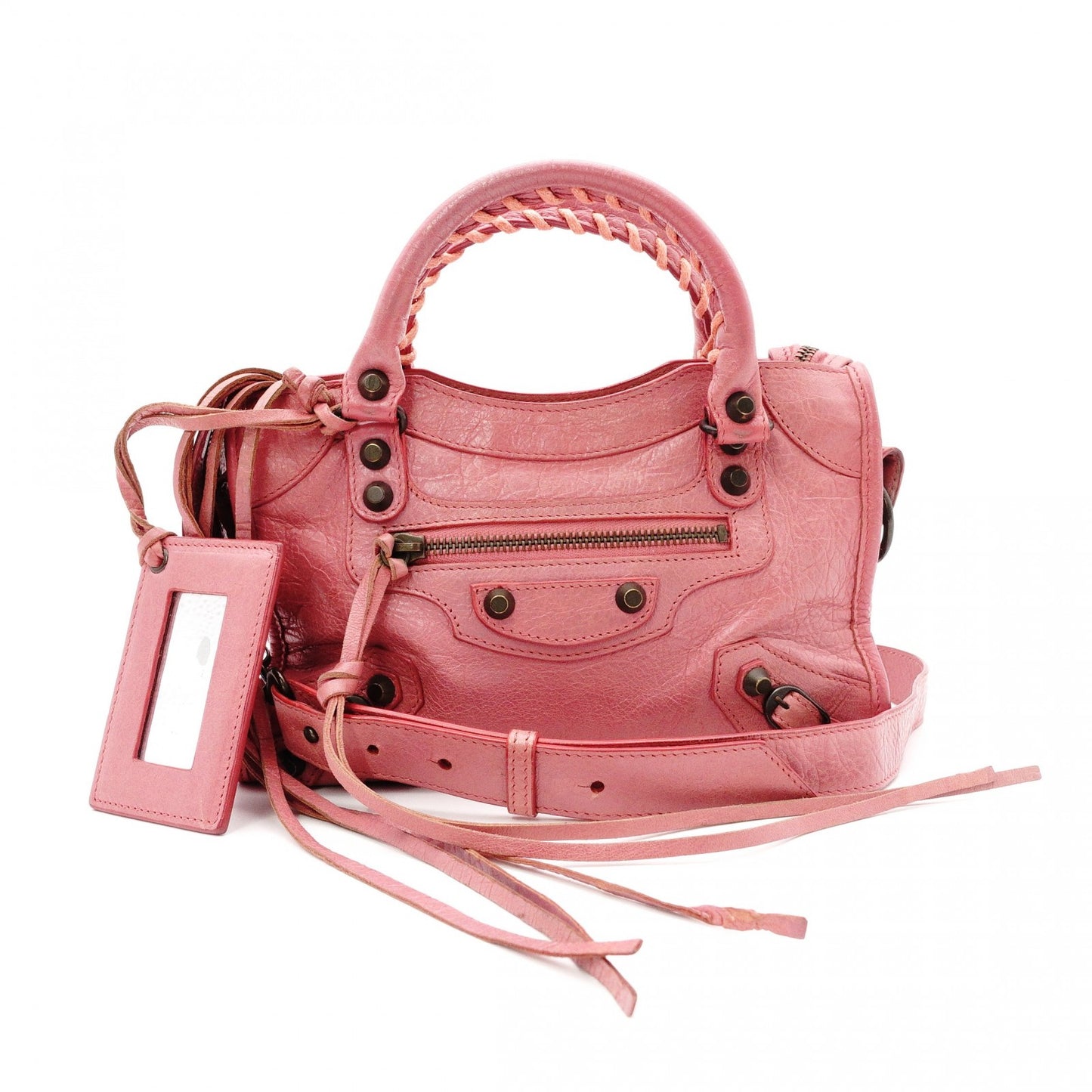 BALENCIAGA City The First Handbag, Leather, Pink, 2-Way