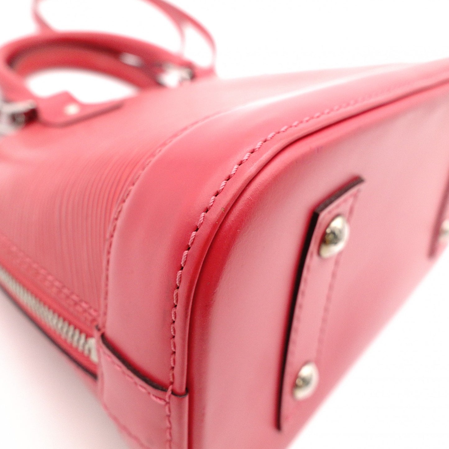 LOUIS VUITTON Alma BB Handbag, Leather, Pink Tones, 2-Way Crossbody, Silver Hardware