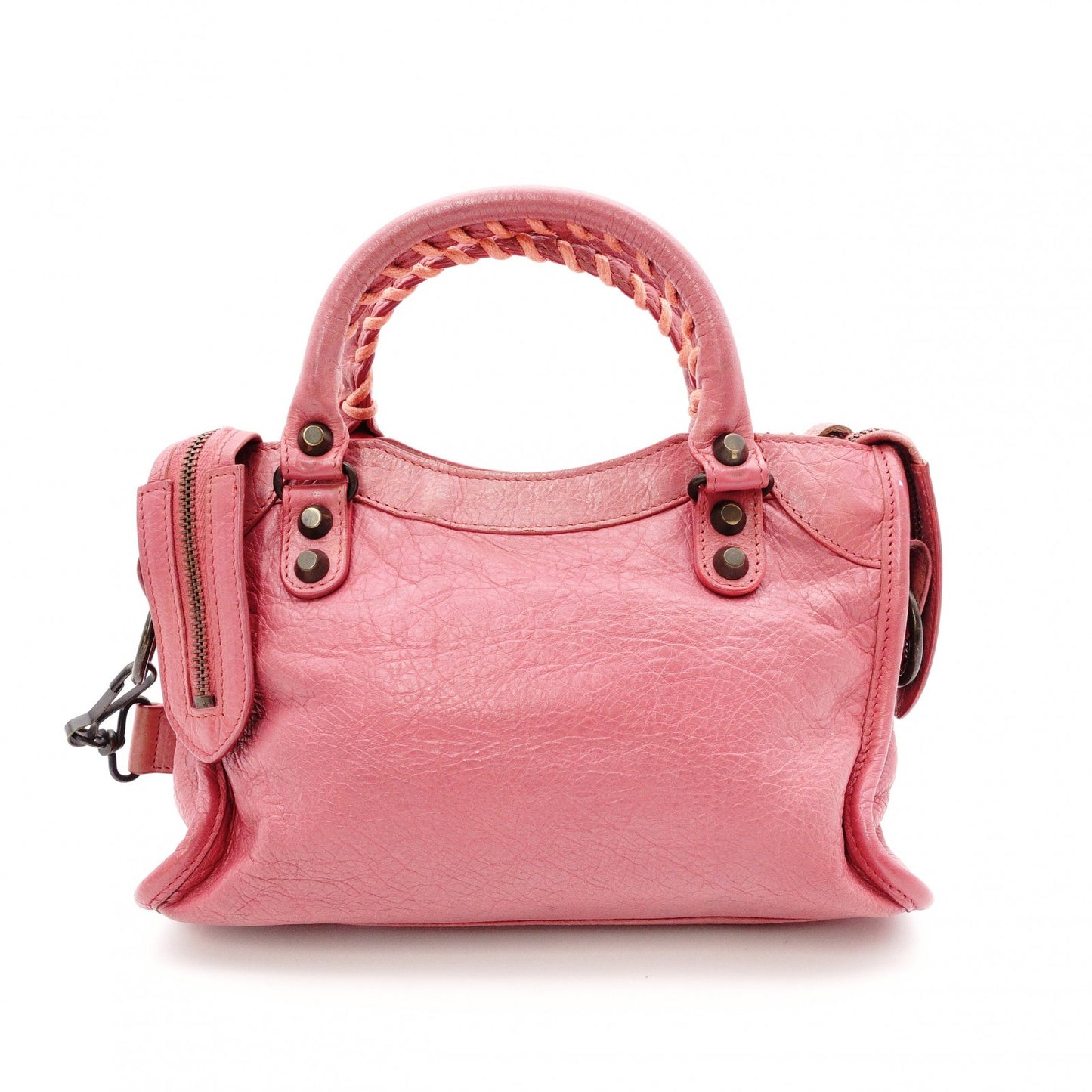 BALENCIAGA City The First Handbag, Leather, Pink, 2-Way