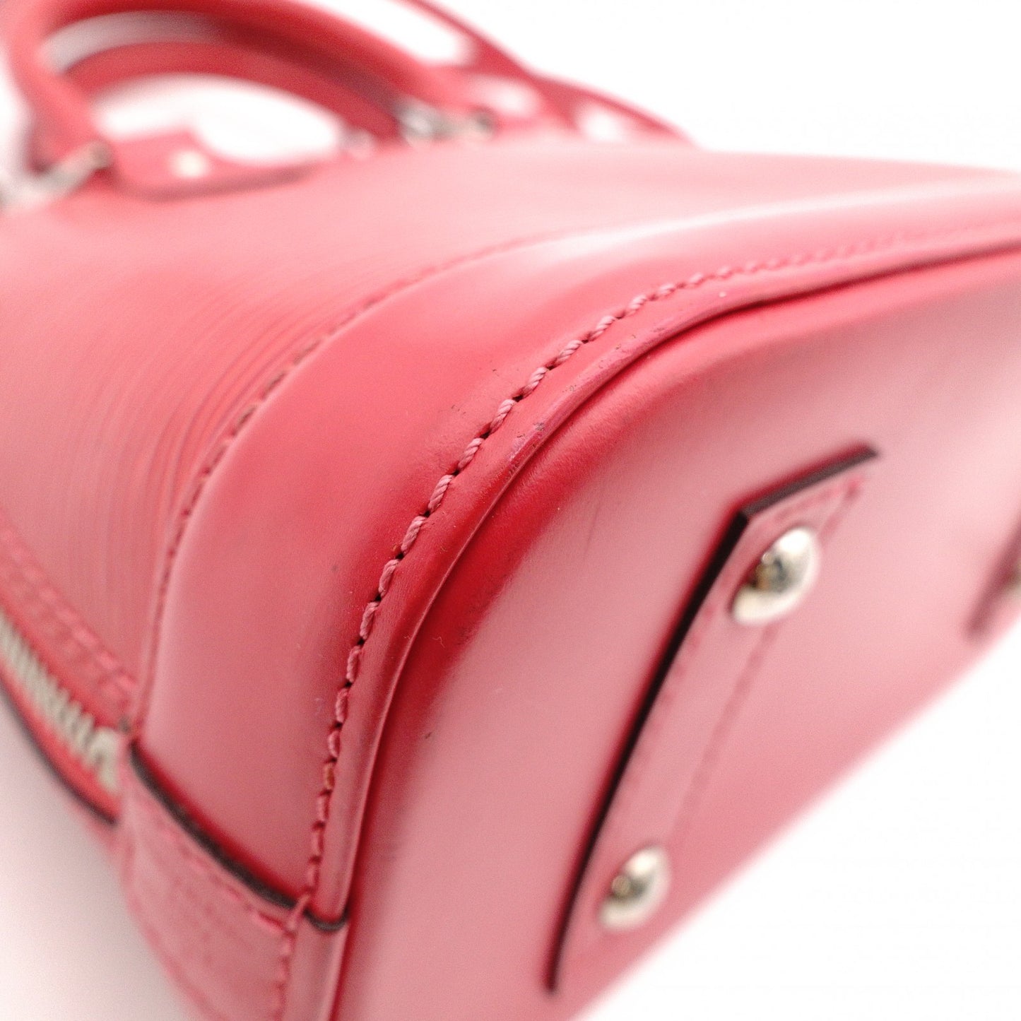 LOUIS VUITTON Alma BB Handbag, Leather, Pink Tones, 2-Way Crossbody, Silver Hardware