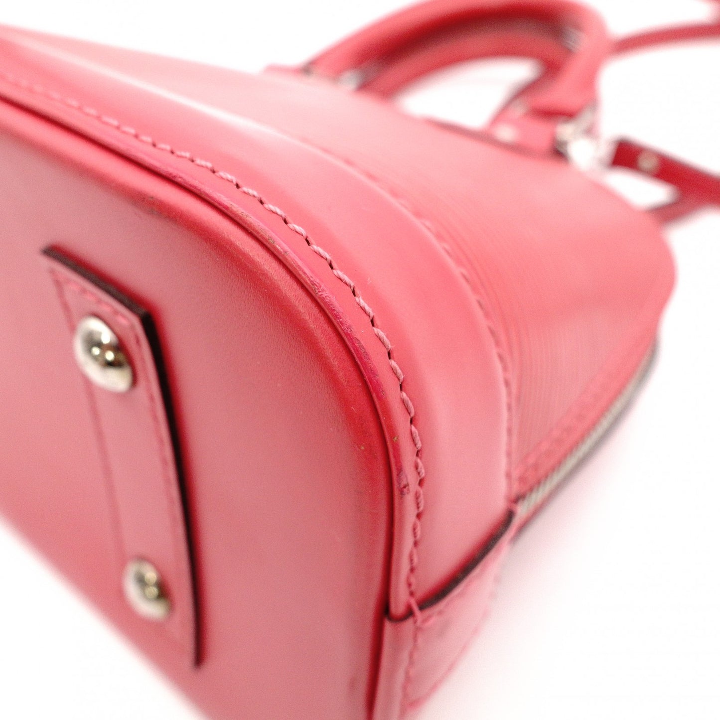 LOUIS VUITTON Alma BB Handbag, Leather, Pink Tones, 2-Way Crossbody, Silver Hardware