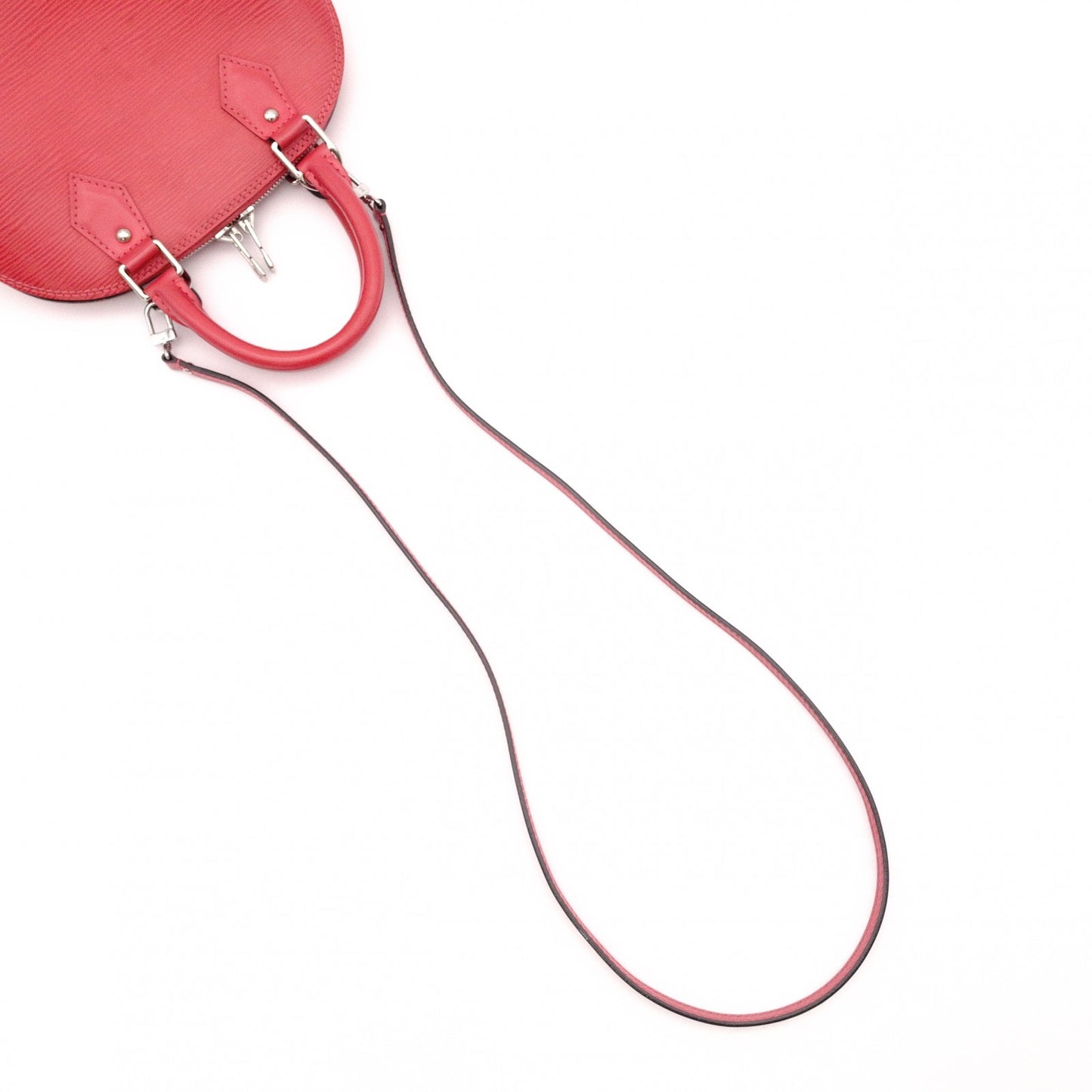 LOUIS VUITTON Alma BB Handbag, Leather, Pink Tones, 2-Way Crossbody, Silver Hardware