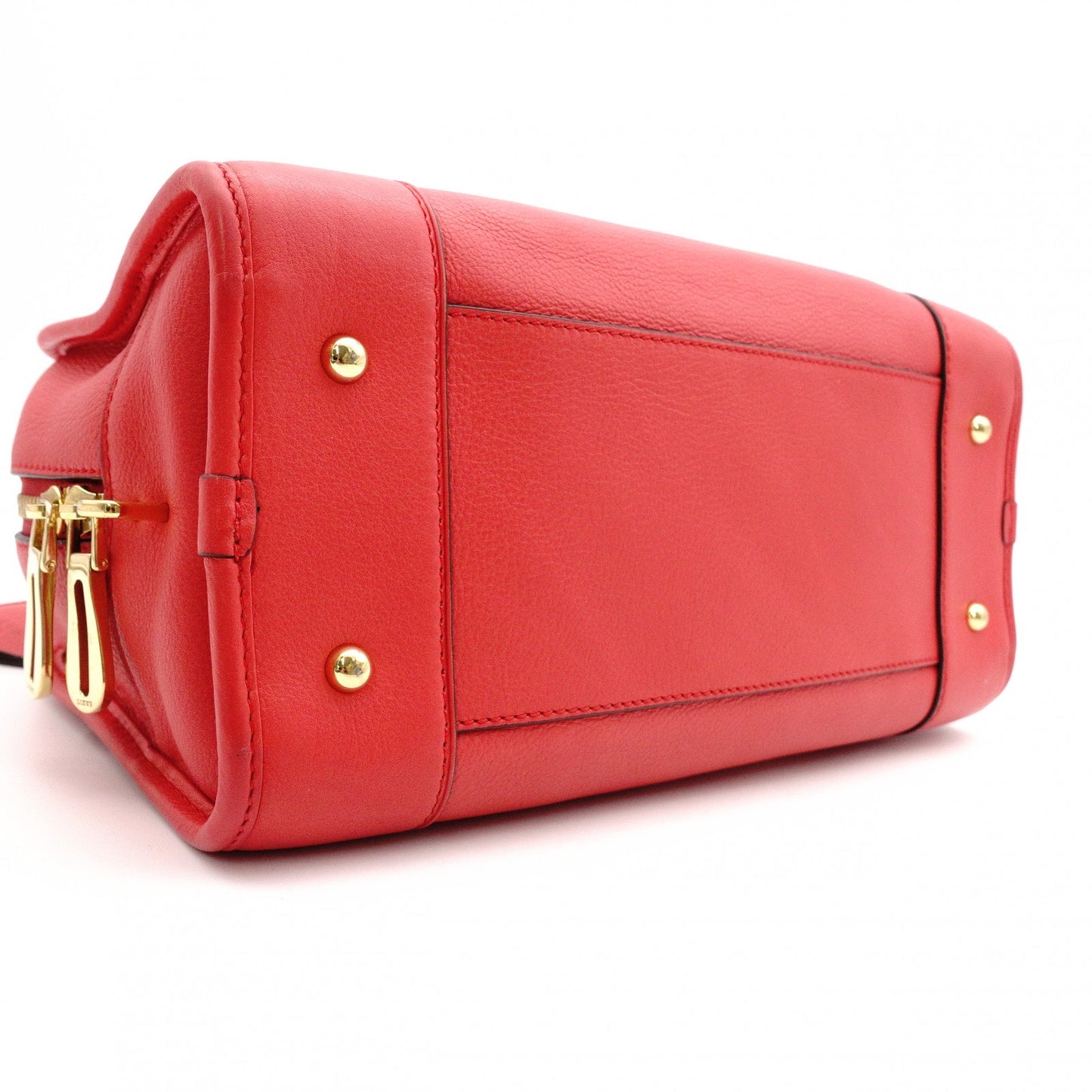 LOEWE Amazonas Handbag, Leather, Red, Anagram, Gold Hardware