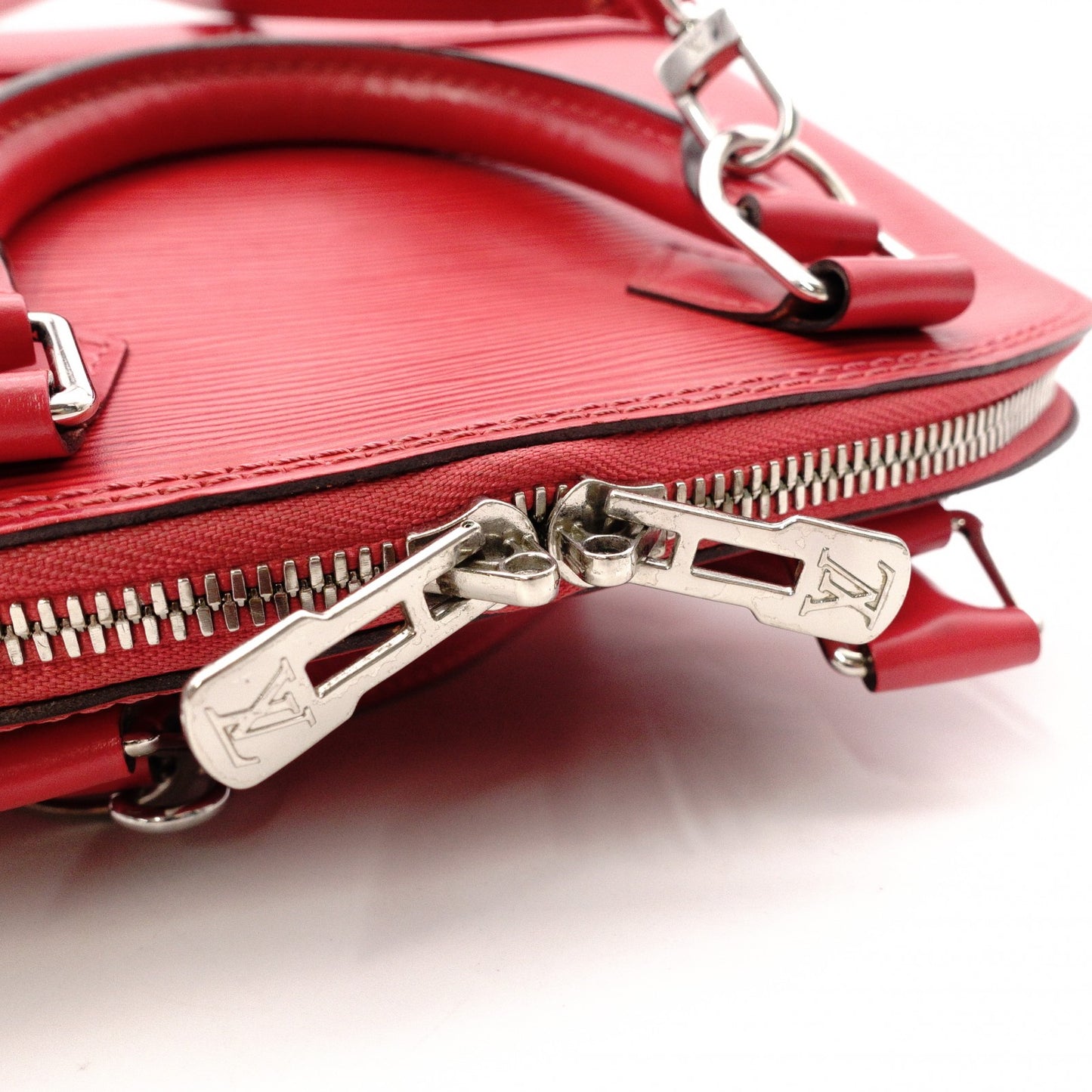 LOUIS VUITTON Alma BB Handbag, Leather, Pink Tones, 2-Way Crossbody, Silver Hardware