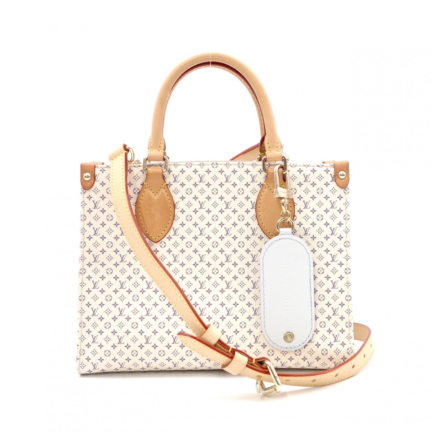 LOUIS VUITTON OTG PM On-the-Go Handbag, Leather, White, 2-Way Crossbody