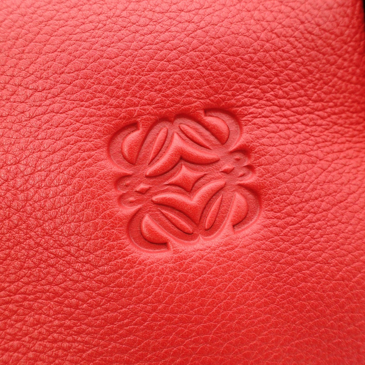 LOEWE Amazonas Handbag, Leather, Red, Anagram, Gold Hardware