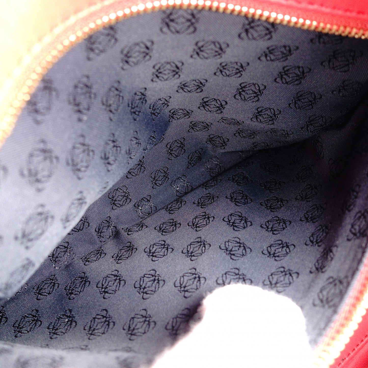 LOEWE Amazonas Handbag, Leather, Red, Anagram, Gold Hardware