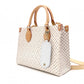 LOUIS VUITTON OTG PM On-the-Go Handbag, Leather, White, 2-Way Crossbody