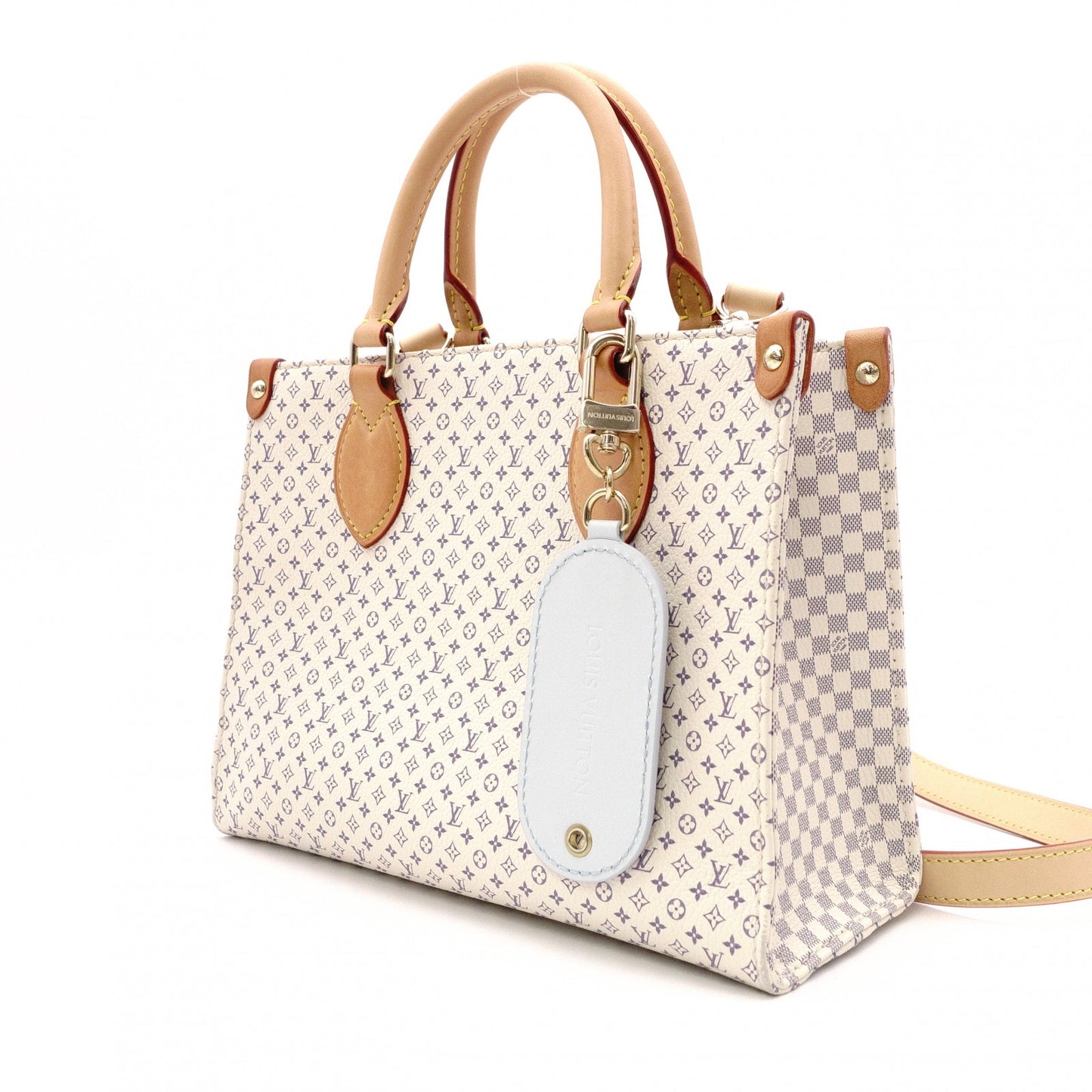 LOUIS VUITTON OTG PM On-the-Go Handbag, Leather, White, 2-Way Crossbody