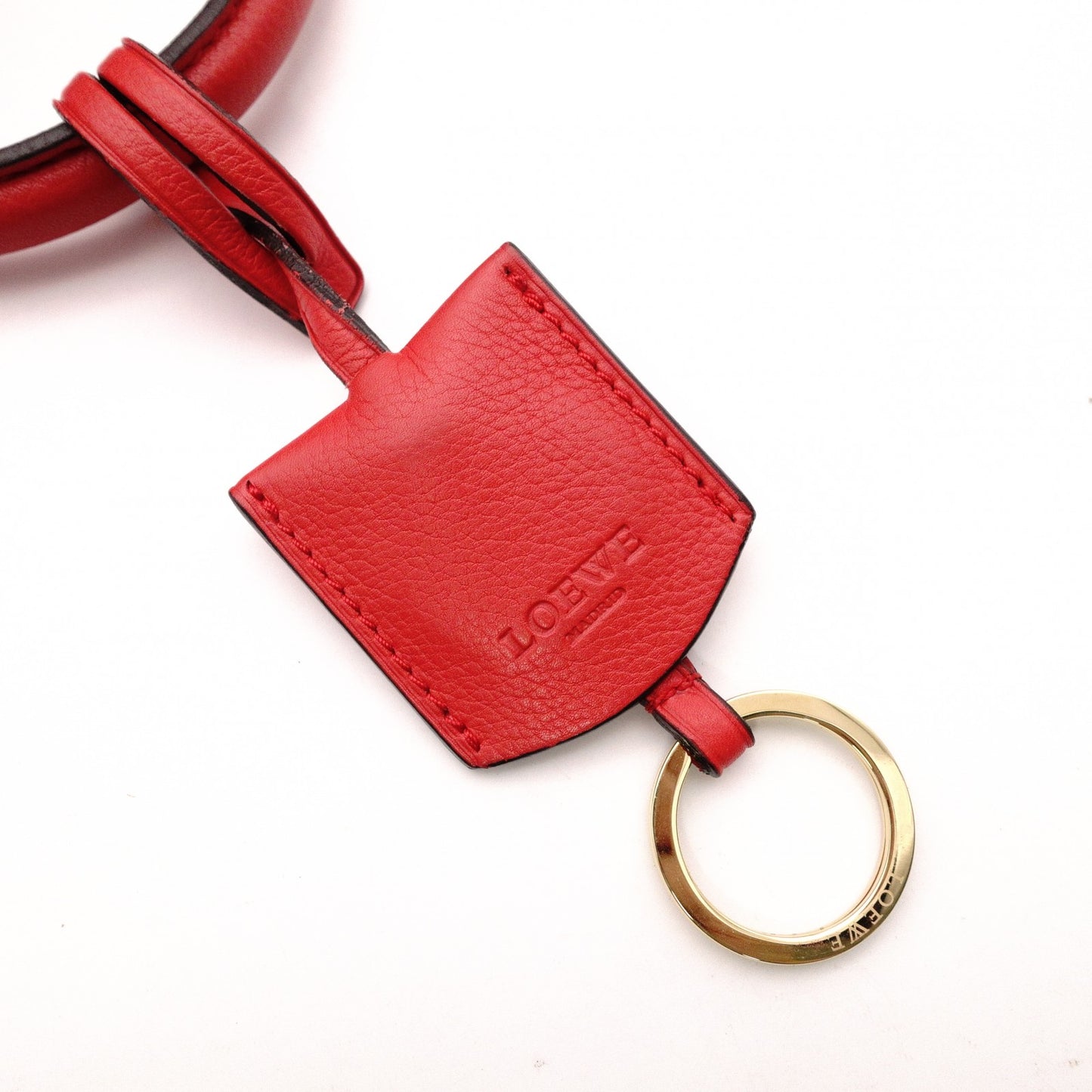 LOEWE Amazonas Handbag, Leather, Red, Anagram, Gold Hardware