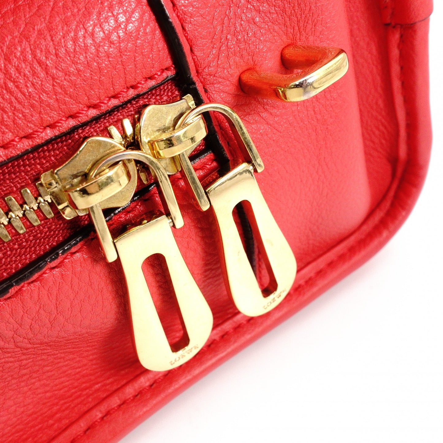 LOEWE Amazonas Handbag, Leather, Red, Anagram, Gold Hardware