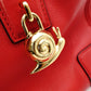 LOEWE Amazonas Handbag, Leather, Red, Anagram, Gold Hardware