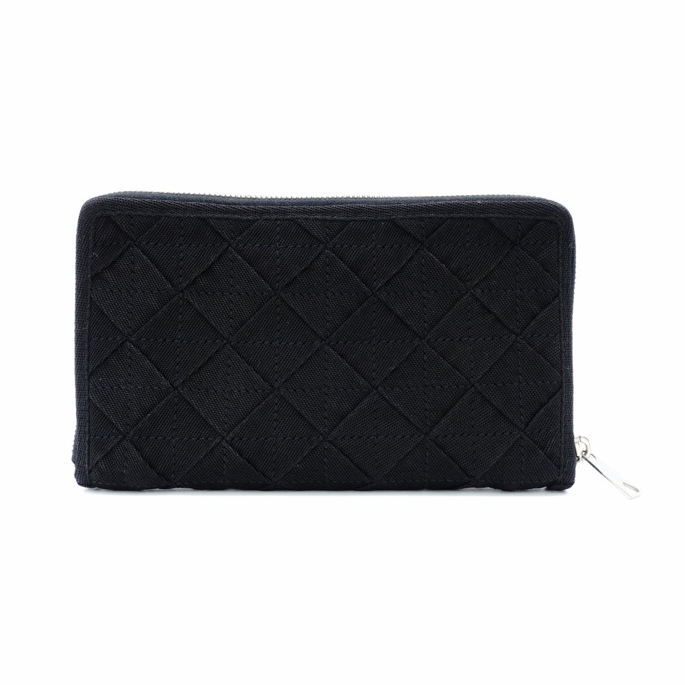 Bottega Veneta 24 Zip Wallet Black Nylon Black Wallet 7-12-788