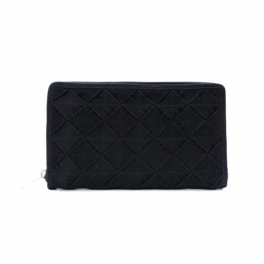 Bottega Veneta 24 Zip Wallet Black Nylon Black Wallet 7-12-788