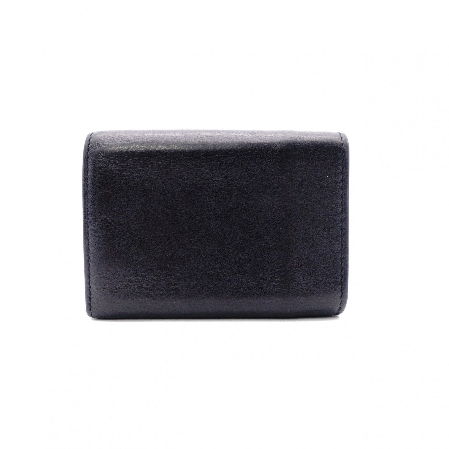 SAINT LAURENT Tiny Wallet Origami Cassandra Tri-fold Wallet, Leather, Black with Gold Hardware