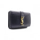 SAINT LAURENT Tiny Wallet Origami Cassandra Tri-fold Wallet, Leather, Black with Gold Hardware