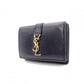 SAINT LAURENT Tiny Wallet Origami Cassandra Tri-fold Wallet, Leather, Black with Gold Hardware