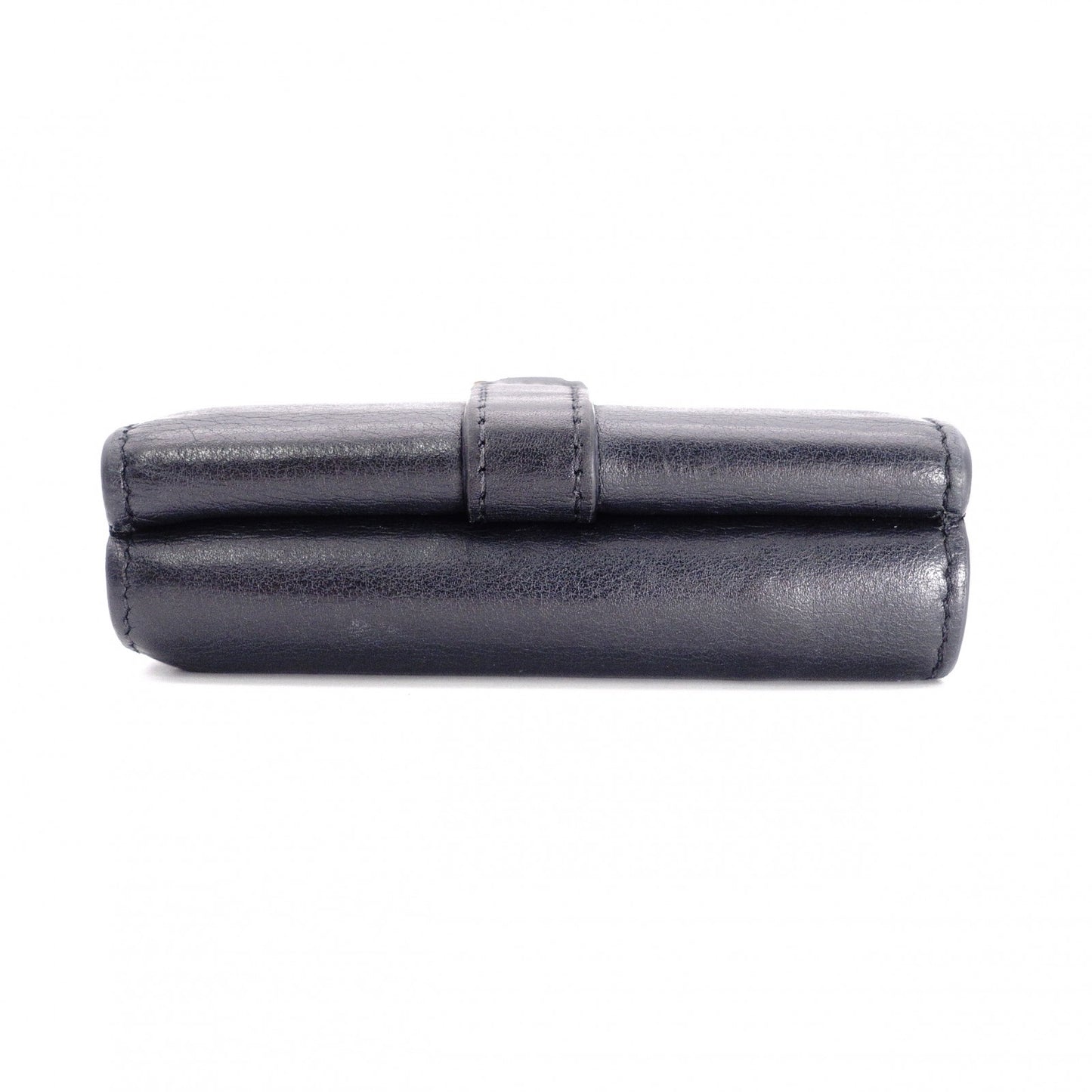 SAINT LAURENT Tiny Wallet Origami Cassandra Tri-fold Wallet, Leather, Black with Gold Hardware