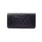 CHANEL Lambskin Matelassé Long Wallet, Leather, Black, Silver Hardware, CC Logo