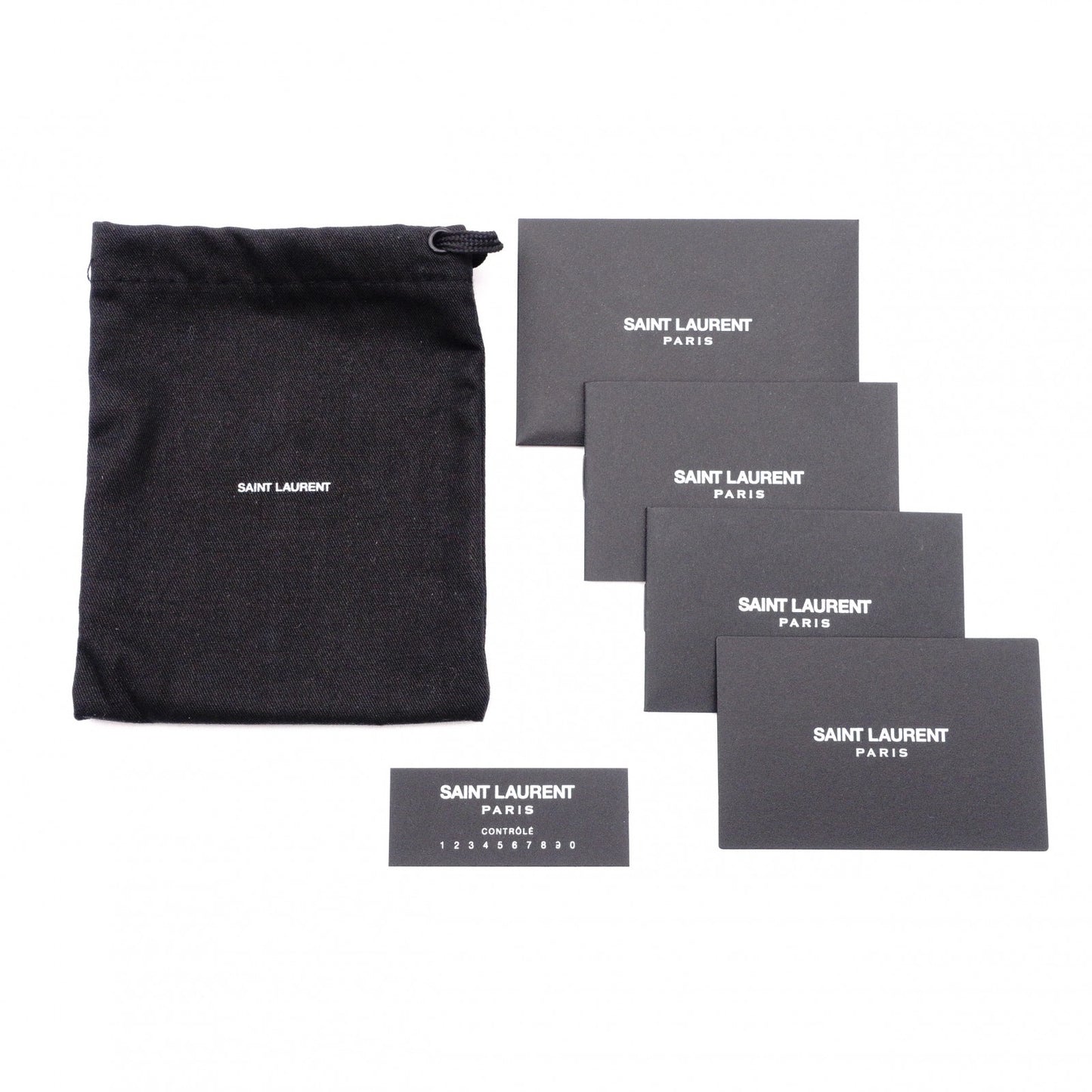 SAINT LAURENT Tiny Wallet Origami Cassandra Tri-fold Wallet, Leather, Black with Gold Hardware